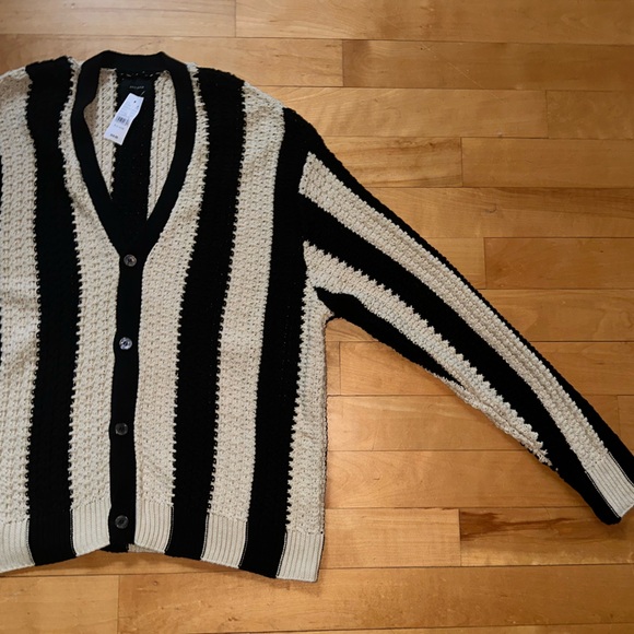 NWT Pacsun Cream & Black Strip Cardigan - Picture 3 of 9